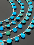 7” Arizona Turquoise Gemstone Beads, Turquoise Faceted Pear Shape Beads, Jewelry Supplies for Jewelry Making, Bulk Wholesale Beads