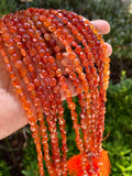 8” Carnelian Gemstone Coin Beads, Natural Carnelian Beads, Jewelry Supplies Bulk Wholesale Beads, 5.5mm - 6mm