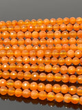 10” Carnelian Gemstone Beads, Natural Carnelian Faceted Round Beads, Jewelry Supplies Bulk Wholesale Beads