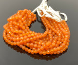 10” Carnelian Gemstone Beads, Natural Carnelian Faceted Round Beads, Jewelry Supplies Bulk Wholesale Beads