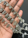 7" Natural Green Rutile Faceted Marquise Beads, Green Rutilated Faceted Gemstone Beads, Bulk Wholesale Beads, 10x5mm - 14x7.5mm