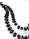 7.5" Black Onyx Marquise Shape Gemstone Beads, Wholesale Bulk Beads, Jewelry Supplies for Jewelry Making, 12x7mm - 14x8mm