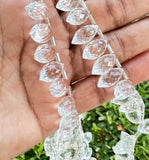 8" Clear Crystal Quartz Faceted Marquise Beads, Clear Crystal Quartz Gemstone Beads, 13x7mm - 15x8.5mm