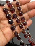 8” Garnet Gemstone Beads, Mozambique Garnet Faceted Heart Shape Beads, Jewelry Supplies for Jewelry Making Bulk Wholesale Beads