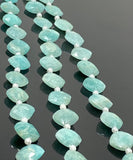 15 Pcs Amazonite Fancy Diamond Shape Beads, Peruvian Amazonite Gemstone Beads for Jewelry Making, 9mm - 10mm