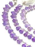 Natural Amethyst Gemstone Faceted Drop Briolette Beads, Jewelry Supplies for Jewelry Making, Bulk Wholesale Beads, 17 - 18 Pcs