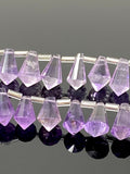 Natural Amethyst Gemstone Faceted Drop Briolette Beads, Jewelry Supplies for Jewelry Making, Bulk Wholesale Beads, 17 - 18 Pcs