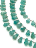 19 pcs Amazonite Gemstone Fancy Drop Faceted Beads, Jewelry Supplies forJewelry Making, Wholesale Bulk Beads, 9x5mm - 14x8.5mm