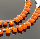 18 Pcs Carnelian Gemstone Fancy Faceted Drop Beads, Natural Carnelian Beads, Bulk Wholesale Beads Jewelry Supplies for Jewelry Making,