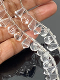 19 Pcs Clear Crystal Quartz Fancy Faceted Drop Beads, Clear Crystal Quartz Gemstone Beads for Jewelry Making, 11x7.5mm - 14x8mm