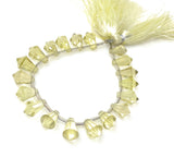 18 Pcs Natural Lemon Quartz Gemstone Beads, Lemon Quartz Faceted Drop Beads, Jewelry Supplies, 10x7.5mm - 13x8.5mm