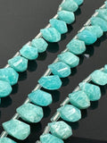 7" Amazonite Gemstone Fancy Twisted Drop Faceted Beads, Jewelry Supplies forJewelry Making, Wholesale Bulk Beads, 10x6mm - 12x8mm