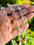 12 Pcs Clear Crystal Quartz Faceted Heart Shape Beads, Clear Crystal Quartz Gemstone Beads, 9mm - 10mm