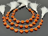 7” Carnelian Gemstone Beads, Carnelian Faceted Heart Shape Beads, Bulk Wholesale Beads, 9mm - 10mm