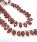 8" Strawberry Quartz Faceted Marquise Beads, Strawberry Quartz Gemstone Beads, Wholesale Bulk Beads, 10x6mm - 14x8mm