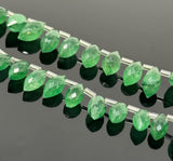 8" Green Strawberry Quartz Faceted Marquise Beads, Gemstone Beads, Wholesale Bulk Beads, 11x6mm - 15x7.5mm