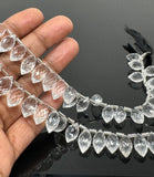 8" Clear Crystal Quartz Faceted Marquise Beads, Clear Crystal Quartz Gemstone Beads, 13x7mm - 15x8.5mm