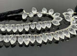 8" Clear Crystal Quartz Faceted Marquise Beads, Clear Crystal Quartz Gemstone Beads, 13x7mm - 15x8.5mm