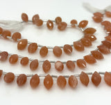 8" Natural Peach Moonstone Beads - Marquise Shape Gemstone Beads Jewelry Supplies, Wholesale Bulk Beads , 11x6mm - 13x7.5mm