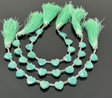 10 Pcs Natural Amazonite Gemstone Beads, Faceted Heart Shape Beads, Peruvian Amazonite Beads, Wholesale Bulk Beads, 9mm - 10mm