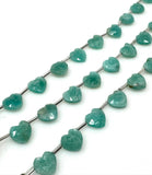 10 Pcs Natural Amazonite Gemstone Beads, Faceted Heart Shape Beads, Peruvian Amazonite Beads, Wholesale Bulk Beads, 9mm - 10mm