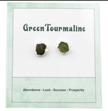 Raw Green Tourmaline Stud Earrings, Rough Gemstone Electroplated Stud Earrings, Healing Crystal Rough Gemstone Studs
