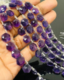 6” Strand African Amethsyt Gemstone Beads, Amethsyt Faceted Hexagon Shape Briolette Beads forJewelry Making