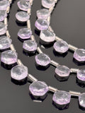 6.5” Amethsyt Gemstone Beads, Light Purple Amethsyt Faceted Hexagon Shape Wholesale Beads for Jewelry Making