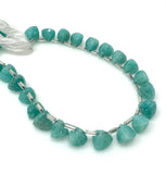 8.5” Peruvian Amazonite Trillion Shape Briolette Gemstone Beads, Wholesale Bulk Beads, 8mm-9mm