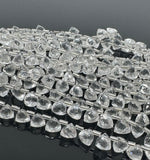 7.5” Clear Crystal Quartz Trillion Shape Briolette Gemstone Beads, Wholesale Bulk Beads, 8mm-10mm