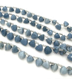 8” Peruvian Blue Opal Trillion Shape Briolette Gemstone Beads, Wholesale Bulk Beads