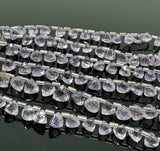 7.5" Amethyst Trillion Shape Briolette Gemstone Beads, Wholesale Bulk Beads, Light Purple/ Lilac Amethyst Fancy Shape Beads, 8mm - 9mm