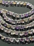 8" Ametrine Trillion Shape Briolette Gemstone Beads, Wholesale Bulk Beads, AAA Quality Ametrine Fancy Beads