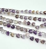 8" Ametrine Trillion Shape Briolette Gemstone Beads, Wholesale Bulk Beads, AAA Quality Ametrine Fancy Beads