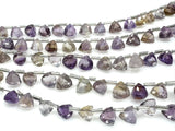 8" Ametrine Trillion Shape Briolette Gemstone Beads, Wholesale Bulk Beads, AAA Quality Ametrine Fancy Beads