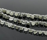 8" Green Rutilated Quartz Trillion Shape Briolette Gemstone Beads, Wholesale Bulk Beads, Green Rutile Fancy Shape Beads