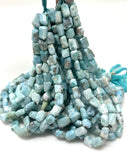 10” Natural Larimar Gemstone Beads, Faceted Larimar Nugget Beads, Bulk Wholesale Beads, 9mm - 14mm