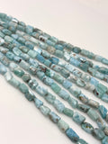 10” Natural Larimar Gemstone Beads, Faceted Larimar Nugget Beads, Bulk Wholesale Beads, 9mm - 14mm