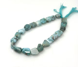 10” Natural Larimar Gemstone Beads, Faceted Larimar Nugget Beads, Bulk Wholesale Beads, 9mm - 14mm