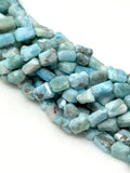 10” Natural Larimar Gemstone Beads, Faceted Larimar Nugget Beads, Bulk Wholesale Beads, 9mm - 14mm