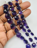 6” Strand African Amethsyt Gemstone Beads, Amethsyt Faceted Hexagon Shape Briolette Beads forJewelry Making