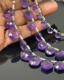 6” Amethsyt Gemstone Beads, African Amethsyt Faceted Hexagon Shape Briolette Beads for Jewelry Making