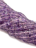 16” Amethyst Faceted Heishi Beads, Natural Gemstone Disc Beads, African Amethyst Tyre Shape Wholesale Beads, AAA Grade 6mm - 6.5mm