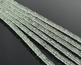 16” Natural Green Amethyst Heishi Gemstone Beads, Faceted Prasiolite Wholesale Gemstone Beads, AAA Grade 6mm - 7mm