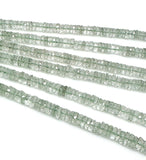 16” Natural Green Amethyst Heishi Gemstone Beads, Faceted Prasiolite Wholesale Gemstone Beads, AAA Grade 6mm - 7mm