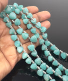 8.5” Peruvian Amazonite Trillion Shape Briolette Gemstone Beads, Wholesale Bulk Beads, 8mm-9mm