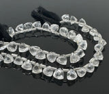 7.5” Clear Crystal Quartz Trillion Shape Briolette Gemstone Beads, Wholesale Bulk Beads, 8mm-10mm