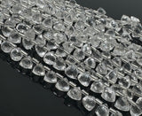 7.5” Clear Crystal Quartz Trillion Shape Briolette Gemstone Beads, Wholesale Bulk Beads, 8mm-10mm