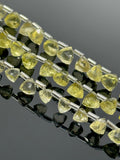 8.5” Lemon Quartz Trillion Shape Briolette Gemstone Beads, Wholesale Bulk Beads