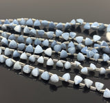 8” Peruvian Blue Opal Trillion Shape Briolette Gemstone Beads, Wholesale Bulk Beads